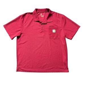 Carhartt Original Fit Red Pocket Polo Shirt – Men’s Large